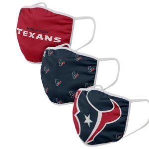 Houston Texans Adult Face Mask 3 Pack